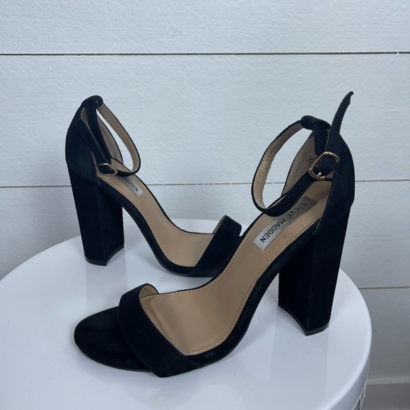 Steve Madden Shoes - Steve Madden Black Suede Heels Size 9